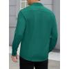 imageHISDERN Mens Casual Button Down Long Sleeve Shirt Wrinkle Free Striped Beach Textured Vacation Collared Clothing with PocketTeal