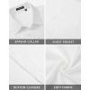 imageHISDERN Mens Casual Button Down Long Sleeve Shirt Wrinkle Free Striped Beach Textured Vacation Collared Clothing with PocketWhite