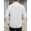 imageHISDERN Mens Casual Button Down Long Sleeve Shirt Wrinkle Free Striped Beach Textured Vacation Collared Clothing with PocketWhite