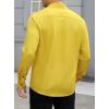 imageHISDERN Mens Casual Button Down Long Sleeve Shirt Wrinkle Free Striped Beach Textured Vacation Collared Clothing with PocketYellow