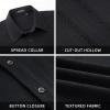 imageHISDERN Mens Cuban Guayabera Shirts Short Sleeve Casual Button Down Shirts for Men Regular Fit Summer Beach Linen Shirt SolidBlack