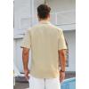 imageHISDERN Mens Cuban Guayabera Shirts Short Sleeve Casual Button Down Shirts for Men Regular Fit Summer Beach Linen Shirt SolidChampagne