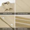 imageHISDERN Mens Cuban Guayabera Shirts Short Sleeve Casual Button Down Shirts for Men Regular Fit Summer Beach Linen Shirt SolidChampagne
