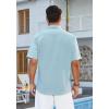 imageHISDERN Mens Cuban Guayabera Shirts Short Sleeve Casual Button Down Shirts for Men Regular Fit Summer Beach Linen Shirt SolidLight Blue
