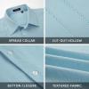 imageHISDERN Mens Cuban Guayabera Shirts Short Sleeve Casual Button Down Shirts for Men Regular Fit Summer Beach Linen Shirt SolidLight Blue