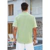 imageHISDERN Mens Cuban Guayabera Shirts Short Sleeve Casual Button Down Shirts for Men Regular Fit Summer Beach Linen Shirt SolidSage Green