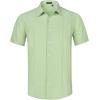 imageHISDERN Mens Cuban Guayabera Shirts Short Sleeve Casual Button Down Shirts for Men Regular Fit Summer Beach Linen Shirt SolidSage Green