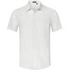 imageHISDERN Mens Cuban Guayabera Shirts Short Sleeve Casual Button Down Shirts for Men Regular Fit Summer Beach Linen Shirt SolidWhite