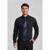 imageHISDERN Mens Dress Shirt Long Sleeve Matching Tie and Pocket Square Set Classic Button Down Formal Business ShirtsAblack  Plaid