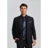 imageHISDERN Mens Dress Shirt Long Sleeve Matching Tie and Pocket Square Set Classic Button Down Formal Business ShirtsAblack  Plaid