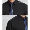 imageHISDERN Mens Dress Shirt Long Sleeve Matching Tie and Pocket Square Set Classic Button Down Formal Business ShirtsAblack  Plaid