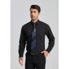 imageHISDERN Mens Dress Shirt Long Sleeve Matching Tie and Pocket Square Set Classic Button Down Formal Business ShirtsAblack  Plaid