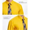 imageHISDERN Mens Dress Shirt Long Sleeve Matching Tie and Pocket Square Set Classic Button Down Formal Business ShirtsGyellow  Plaid