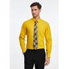 imageHISDERN Mens Dress Shirt Long Sleeve Matching Tie and Pocket Square Set Classic Button Down Formal Business ShirtsGyellow  Plaid