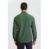 imageMens Fishing Shirts Long Sleeve UPF 50 Sun Protection Quick Dry Cooling Hiking Travel Button Down Shirt Roll Up SleeveAamy Green