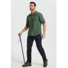 imageMens Fishing Shirts Long Sleeve UPF 50 Sun Protection Quick Dry Cooling Hiking Travel Button Down Shirt Roll Up SleeveAamy Green