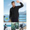 imageMens Fishing Shirts Long Sleeve UPF 50 Sun Protection Quick Dry Cooling Hiking Travel Button Down Shirt Roll Up SleeveAblack