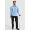 imageMens Fishing Shirts Long Sleeve UPF 50 Sun Protection Quick Dry Cooling Hiking Travel Button Down Shirt Roll Up SleeveAdenim Blue