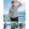 imageMens Fishing Shirts Long Sleeve UPF 50 Sun Protection Quick Dry Cooling Hiking Travel Button Down Shirt Roll Up SleeveAgrey