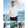 imageMens Fishing Shirts Long Sleeve UPF 50 Sun Protection Quick Dry Cooling Hiking Travel Button Down Shirt Roll Up SleeveAwhite