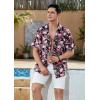 imageMens Hawaiian Shirts Short Sleeve Button Down Tropical Beach Shirt 100 Cotton Summer Casual Vacation Floral Aloha ShirtA11