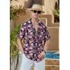 imageMens Hawaiian Shirts Short Sleeve Button Down Tropical Beach Shirt 100 Cotton Summer Casual Vacation Floral Aloha ShirtA11
