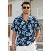 imageMens Hawaiian Shirts Short Sleeve Button Down Tropical Beach Shirt 100 Cotton Summer Casual Vacation Floral Aloha ShirtB41