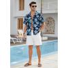imageMens Hawaiian Shirts Short Sleeve Button Down Tropical Beach Shirt 100 Cotton Summer Casual Vacation Floral Aloha ShirtB41