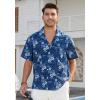 imageMens Hawaiian Shirts Short Sleeve Button Down Tropical Beach Shirt 100 Cotton Summer Casual Vacation Floral Aloha ShirtB51