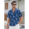 imageMens Hawaiian Shirts Short Sleeve Button Down Tropical Beach Shirt 100 Cotton Summer Casual Vacation Floral Aloha ShirtB51