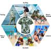 imageMens Hawaiian Shirts Short Sleeve Button Down Tropical Beach Shirt 100 Cotton Summer Casual Vacation Floral Aloha ShirtG21