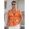 imageMens Hawaiian Shirts Short Sleeve Button Down Tropical Beach Shirt 100 Cotton Summer Casual Vacation Floral Aloha ShirtY31