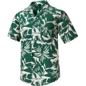 imageMens Hawaiian Shirts Short Sleeve Button Down Tropical Beach Shirt 100 Cotton Summer Casual Vacation Floral Aloha ShirtG11