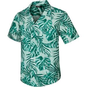 imageMens Hawaiian Shirts Short Sleeve Button Down Tropical Beach Shirt 100 Cotton Summer Casual Vacation Floral Aloha ShirtG61