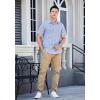 imageHISDERN Plaid Shirts for Men Short Sleeve Button Down Shirt Casual Formal Business Gingham Shirts with Pocket Regular FitBlue