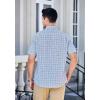 imageHISDERN Plaid Shirts for Men Short Sleeve Button Down Shirt Casual Formal Business Gingham Shirts with Pocket Regular FitBlue