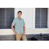 imageHISDERN Plaid Shirts for Men Short Sleeve Button Down Shirt Casual Formal Business Gingham Shirts with Pocket Regular FitGreen  White