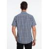 imageHISDERN Plaid Shirts for Men Short Sleeve Button Down Shirt Casual Formal Business Gingham Shirts with Pocket Regular FitNavy Blue