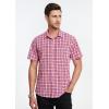 imageHISDERN Plaid Shirts for Men Short Sleeve Button Down Shirt Casual Formal Business Gingham Shirts with Pocket Regular FitRed  White
