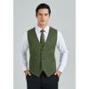 imageHISDERN Mens Suit Vest Business Casual Dress Waistcoat Vest Solid Color Formal Wedding Vests for Suits or TuxedoA1army Green