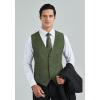 imageHISDERN Mens Suit Vest Business Casual Dress Waistcoat Vest Solid Color Formal Wedding Vests for Suits or TuxedoA1army Green