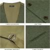 imageHISDERN Mens Suit Vest Business Casual Dress Waistcoat Vest Solid Color Formal Wedding Vests for Suits or TuxedoA1army Green