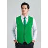imageHISDERN Mens Suit Vest Business Casual Dress Waistcoat Vest Solid Color Formal Wedding Vests for Suits or TuxedoA1bright Green