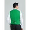 imageHISDERN Mens Suit Vest Business Casual Dress Waistcoat Vest Solid Color Formal Wedding Vests for Suits or TuxedoA1bright Green