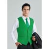 imageHISDERN Mens Suit Vest Business Casual Dress Waistcoat Vest Solid Color Formal Wedding Vests for Suits or TuxedoA1bright Green