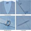 imageHISDERN Mens Suit Vest Business Casual Dress Waistcoat Vest Solid Color Formal Wedding Vests for Suits or TuxedoC1light Blue