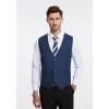 imageHISDERN Mens Suit Vest Business Casual Dress Waistcoat Vest Solid Color Formal Wedding Vests for Suits or TuxedoC2navy Blue