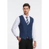 imageHISDERN Mens Suit Vest Business Casual Dress Waistcoat Vest Solid Color Formal Wedding Vests for Suits or TuxedoC2navy Blue