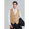 imageHISDERN Mens Suit Vest Business Casual Dress Waistcoat Vest Solid Color Formal Wedding Vests for Suits or TuxedoD1khaki Beige