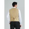 imageHISDERN Mens Suit Vest Business Casual Dress Waistcoat Vest Solid Color Formal Wedding Vests for Suits or TuxedoD1khaki Beige